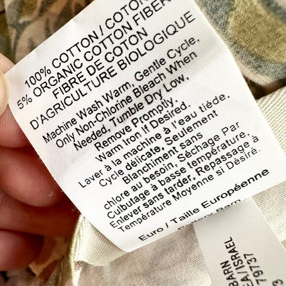 Pottery Barn Agatha Paisley Pale Sage Rust Tan Euro Pillow Sham Set 2 Cotton - Picture 5 of 5